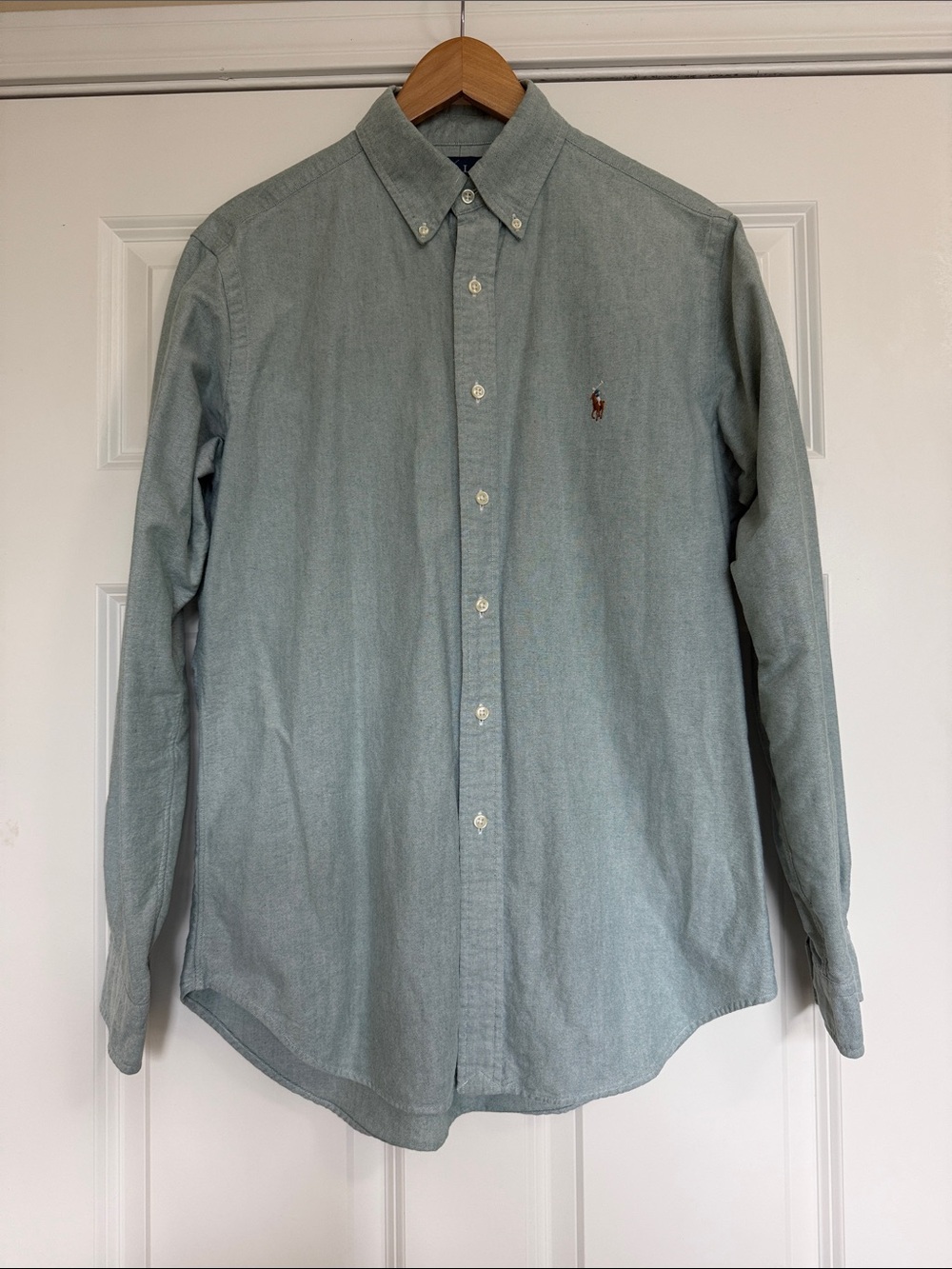 Ralph Lauren Long Sleeve Button Down Oxford Shirt Green Mens Medium